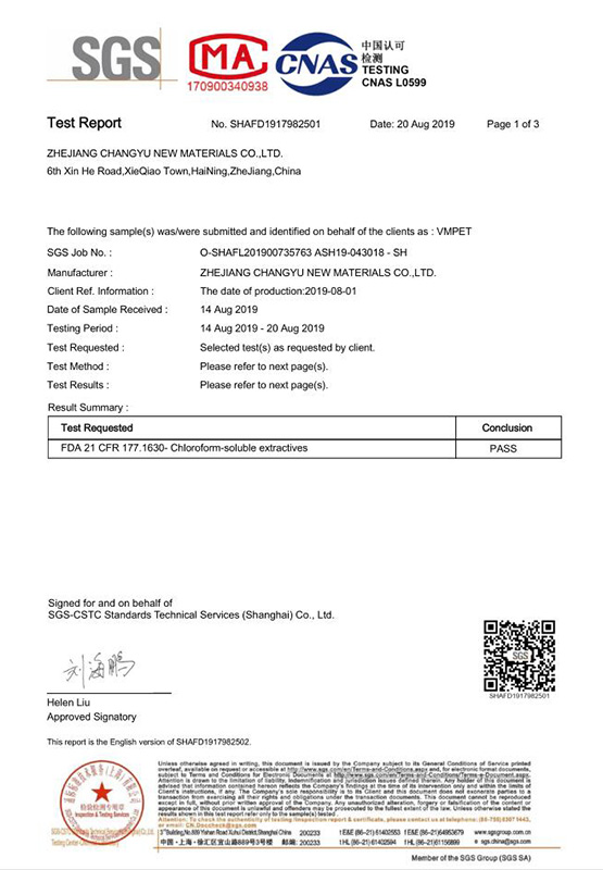 silberner reflektierender aluminisierter transparenter metallisierter CPP  Film 20um 25um für die Landwirtschaft